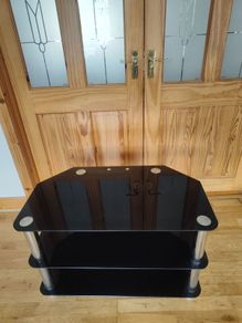 Black Glass 3 Tiered TV stand