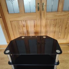 Black Glass 3 Tiered TV stand