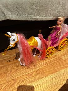 Horse and carriage doll toy