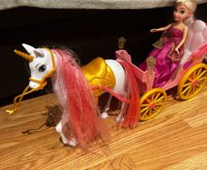 Horse and carriage doll toy