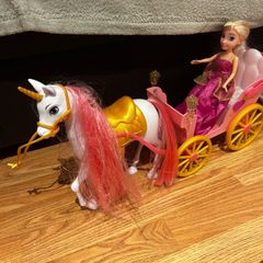 Horse and carriage doll toy