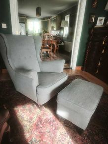 Armchair with footstool and free covers