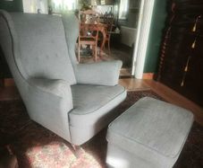 Armchair with footstool and free covers
