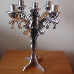 Unique Stainless Steel 5  Arm  Candelabrum