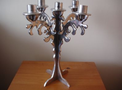 Unique Stainless Steel 5  Arm  Candelabrum