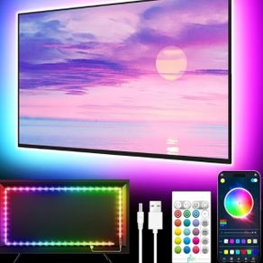5M TV Backlight, for 45-75 Inch TV, Music Sync LED TV Light with Bluetooth Function - RGB Color Changing Light Strip for Home Theater 16.4ft