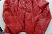 Red leather jacket - Wilsons Maxima - large size