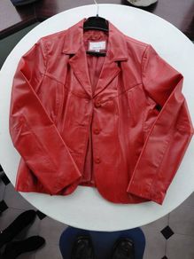 Red leather jacket - Wilsons Maxima - large size