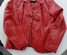 Red leather jacket - Wilsons Maxima - large size