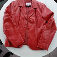 Red leather jacket - Wilsons Maxima - large size