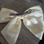 Cream/ivory bow hair clip. Elegant and feminine design with long tails, perfect for weddings, parties, special occasions or everyday wear. Like new never used Image 3