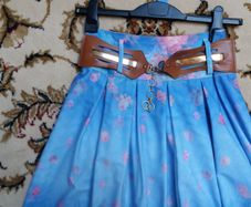 Ladies designer 3D skirt blue floral as new