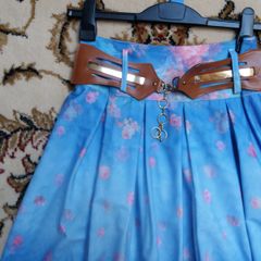 Ladies designer 3D skirt blue floral as new