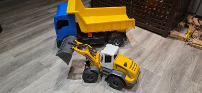 Big Dump truck and bulldozer toys