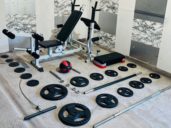 New Condition Life Time Weights Bench Bar & More
