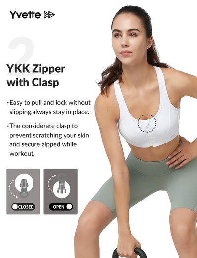 Brand new Women's High Support Front-Closure Sports Bra Wide Straps Unpadded