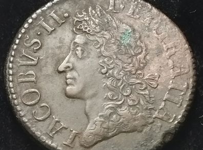 #867 - Ireland - 1690 - Half Crown - Gun Money