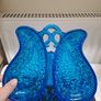 Vintage Turquoise Pressed Glass Twin Serving Dish Image 7