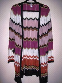 Long Knit Open Cardigan 18 New   -  very Missoni like