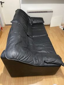 Black leather couch