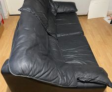 Black leather couch
