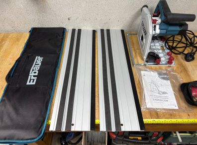 Plunge / Track Saw with 2x Rails nearly new. Erbauer erb690csw