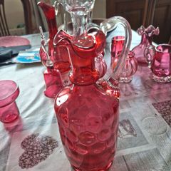 Old Cranberry Glass Decanter for sale, Postage Available