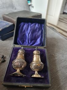 Antique silver pepperettes