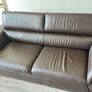 Modern Dark Brown Leather Sofa Image 3