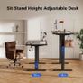 Electric Standing Desk, 160 x 60 cm Height Adjustable Sit Stand Desk with Splice Board and Memory Smart Pannel, Home Office Desks, Black Image 7