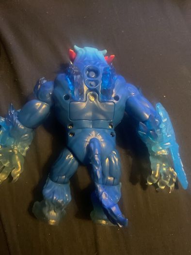 This is a MrBeast Lab Cryo Lab collectible figure, which is a 7-inch blue panther action figure that features lights and sounds.