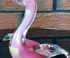 Archideme Seguso Murano Pink Alabastro Glass Duck