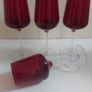 Fabulous Set of Four Hand Blown Ruby Red/Clear Stemmed Large Universal Shaped Wine Glasses in Excellent Condition Image 6