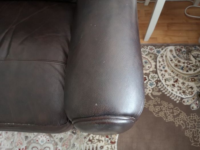 3 seater leather sofa and armchair.