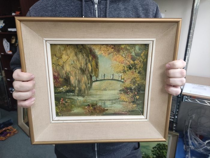 Marley Park Footbridge by Margaret 'Peig' McMahon (1980s