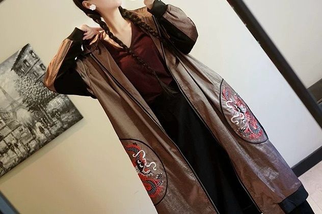 Brand new  Designer Dragon Embroidered Oversized Coat One Size