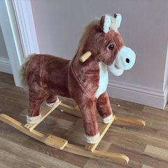 Colusa Kids Plush Rocking Horse w/Sound Ride On Toy Gift 3-6 Years