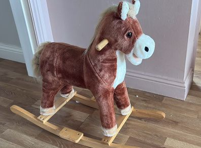 Colusa Kids Plush Rocking Horse w/Sound Ride On Toy Gift 3-6 Years