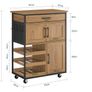 Kitchen Trolley with Worktop on Wheels Image 5