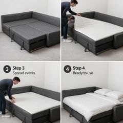 IKEA Corner Sofa Bed with Storage  Dark Grey