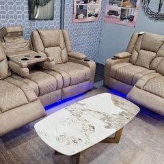 Electric Real Leather Orlando Recliner Sofa Set