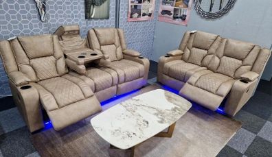 Electric Real Leather Orlando Recliner Sofa Set