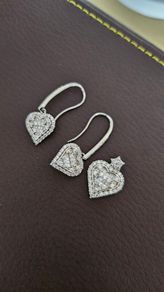 NEW - Love heart silver hook earrings & pandant match set