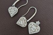 NEW - Love heart silver hook earrings &amp; pandant match set