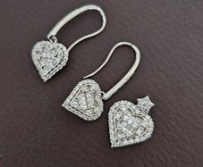 NEW - Love heart silver hook earrings & pandant match set