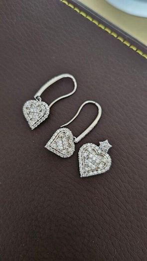 NEW - Love heart silver hook earrings & pandant match set