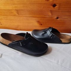 Birkingstock Boston supergrip Size 40 black leather in excellent condition