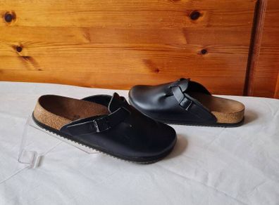 Birkingstock Boston supergrip Size 40 black leather in excellent condition