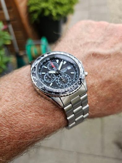 Watch Seiko Chronograph Pilot. Black.