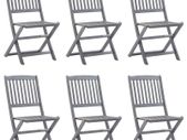 Folding Outdoor Chairs 6 pcs Solid Acacia Wood